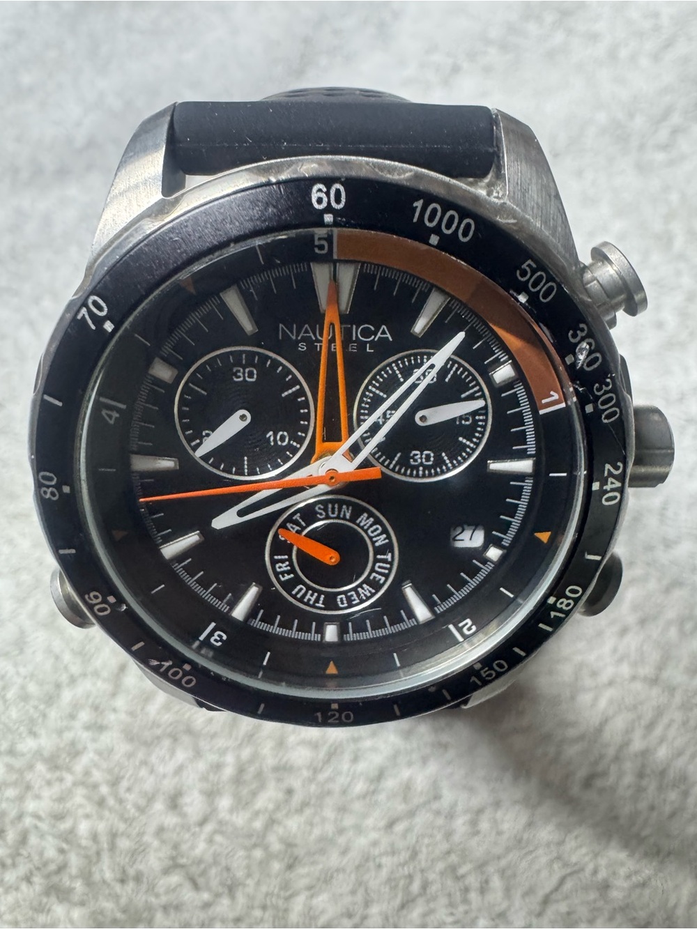 Nautica Black and Orange Sport Chronograph Watch - Picture 3 of 9